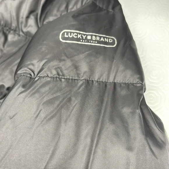 Lucky Brand Down Filled Puffer Coat with Hood Medium Colour Black - Picture 6 of 12